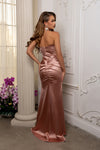Load image into Gallery viewer, Wholesale Strapless Sweetheart Cross-Ruched Satin Mermaid Prom Evening Gown with Slit by LA2238
