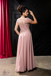 Load image into Gallery viewer, Wholesale Beaded Lace Appliqué Cap Sleeve Illusion Back A-Line Formal Evening Gown by LA2239 - - Mother of the Bride Dress LA Merchandise