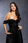 Load image into Gallery viewer, Wholesale Off-Shoulder Sweetheart Beaded Illusion Corset Bodice A-Line Evening Gown by LA2240 - - Long Formal Dresses LA Merchandise