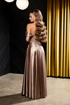 Load image into Gallery viewer, Wholesale Off-Shoulder Sweetheart Beaded Illusion Corset Bodice A-Line Evening Gown by LA2240 - - Long Formal Dresses LA Merchandise