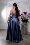 Load image into Gallery viewer, Wholesale Off-Shoulder Sweetheart Beaded Illusion Corset Bodice A-Line Evening Gown by LA2240 - - Long Formal Dresses LA Merchandise