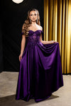 Load image into Gallery viewer, Wholesale Off-Shoulder Sweetheart Beaded Illusion Corset Bodice A-Line Evening Gown by LA2240 - - Long Formal Dresses LA Merchandise