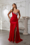 Load image into Gallery viewer, Wholesale Strapless Beaded Corset Evening Gown with High Slit Prom Formal Dress by LA2241