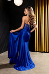 Load image into Gallery viewer, Wholesale Strapless Beaded Corset Evening Gown with High Slit Prom Formal Dress by LA2241