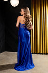 Load image into Gallery viewer, Wholesale Strapless Beaded Corset Evening Gown with High Slit Prom Formal Dress by LA2241
