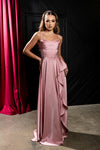 Load image into Gallery viewer, Wholesale Spaghetti Strap Cowl Sweetheart Satin Corset Column Prom Evening Gown by LA2242 - DUSTYROSE - Long Formal Dresses LA Merchandise
