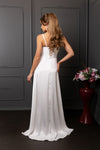 Load image into Gallery viewer, Wholesale Spaghetti Strap Sweetheart Satin Corset Column Bridal Wedding Gown with Slit by LA2242