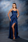 Load image into Gallery viewer, Wholesale Spaghetti Strap Cowl Sweetheart Satin Corset Column Prom Evening Gown by LA2242 - - Long Formal Dresses LA Merchandise