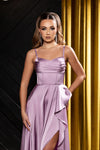 Load image into Gallery viewer, Wholesale Spaghetti Strap Cowl Sweetheart Satin Corset Column Prom Evening Gown by LA2242 - - Long Formal Dresses LA Merchandise