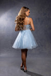 Load image into Gallery viewer, Wholesale Illusion Plunging Sweetheart Rhinestone Beaded Bodice A-Line Homecoming Dress by LA2243 - - Short Dress LA Merchandise