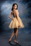 Load image into Gallery viewer, Wholesale Illusion Plunging Sweetheart Rhinestone Beaded Bodice A-Line Homecoming Dress by LA2243 - - Short Dress LA Merchandise