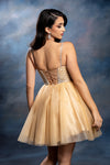 Load image into Gallery viewer, Wholesale Illusion Plunging Sweetheart Rhinestone Beaded Bodice A-Line Homecoming Dress by LA2243 - - Short Dress LA Merchandise