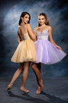 Load image into Gallery viewer, Wholesale Illusion Plunging Sweetheart Rhinestone Beaded Bodice A-Line Homecoming Dress by LA2243 - - Short Dress LA Merchandise