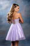 Load image into Gallery viewer, Wholesale Illusion Plunging Sweetheart Rhinestone Beaded Bodice A-Line Homecoming Dress by LA2243 - - Short Dress LA Merchandise