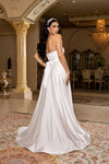 Load image into Gallery viewer, Wholesale Strapless Sweetheart Bodice A-Line Satin Bridal Wedding Gown with Slit by LA2244 - - Wedding Dress LA Merchandise