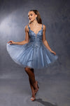 Load image into Gallery viewer, Wholesale Plunging Illusion V-Neck Floral Embroidered Bodice A-Line Homecoming Dress by LA2246 - - Short Dress LA Merchandise