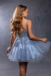 Load image into Gallery viewer, Wholesale Plunging Illusion V-Neck Floral Embroidered Bodice A-Line Homecoming Dress by LA2246 - - Short Dress LA Merchandise