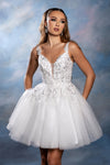 Load image into Gallery viewer, Wholesale Plunging Illusion V-Neck Floral Embroidered Bodice A-Line Homecoming Dress by LA2246 - - Short Dress LA Merchandise