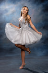 Load image into Gallery viewer, Wholesale Plunging Illusion V-Neck Floral Embroidered Bodice A-Line Homecoming Dress by LA2246 - - Short Dress LA Merchandise