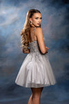 Load image into Gallery viewer, Wholesale Plunging Illusion V-Neck Floral Embroidered Bodice A-Line Homecoming Dress by LA2246 - - Short Dress LA Merchandise