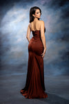 Load image into Gallery viewer, Wholesale Strapless Sweetheart Ruched Bodice Mermaid Prom Evening Gown with Ruffle Slit by LA2247 - - Long Formal Dresses LA Merchandise