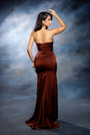 Load image into Gallery viewer, Wholesale Strapless Sweetheart Ruched Bodice Mermaid Prom Evening Gown with Ruffle Slit by LA2247 - - Long Formal Dresses LA Merchandise