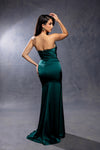 Load image into Gallery viewer, Wholesale Strapless Sweetheart Ruched Bodice Mermaid Prom Evening Gown with Ruffle Slit by LA2247 - - Long Formal Dresses LA Merchandise