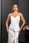 Load image into Gallery viewer, Wholesale Strapless Sweetheart Ruched Satin Mermaid Bridal Wedding Gown by LA2247