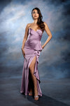 Load image into Gallery viewer, Wholesale Strapless Sweetheart Ruched Bodice Mermaid Prom Evening Gown with Ruffle Slit by LA2247 - VICTORIAN LILAC - Long Formal Dresses LA Merchandise