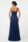 Load image into Gallery viewer, Wholesale Sweetheart Ruched Satin A-Line Prom Evening Gown with Floral Lace Appliqué by LA2254 - - Long Prom Dress LA Merchandise