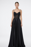 Load image into Gallery viewer, Wholesale Sweetheart Beaded Illusion Corset A-Line Prom Evening Gown with Lace-Up Back by LA2256 - BLACK - Long Formal Dresses LA Merchandise