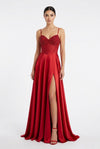 Load image into Gallery viewer, Wholesale Sweetheart Beaded Illusion Corset A-Line Prom Evening Gown with Lace-Up Back by LA2256 - RED - Long Formal Dresses LA Merchandise