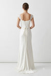 Load image into Gallery viewer, LA2258 Wholesale Off-Shoulder Lace Applique Mermaid Wedding Dress with Corset Back &amp; Satin