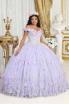 Load image into Gallery viewer, LA Merchandise LA225 Glitter Floral Applique Quinceanera Gown - LILAC - LA Merchandise