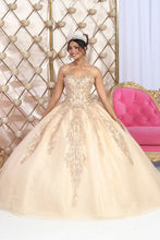 Load image into Gallery viewer, LA Merchandise LA230 Glitter Gold Beaded Quince Prom Gown - - LA Merchandise