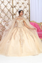 Load image into Gallery viewer, LA Merchandise LA230 Glitter Gold Beaded Quince Prom Gown - CHAMPAGNE GOLD - LA Merchandise