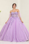 Load image into Gallery viewer, LA Merchandise LA237 Corset Floral Sequin Applique Prom Ball Gown - LILAC - LA Merchandise