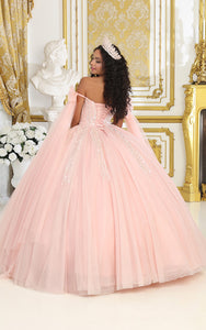 La Merchandise LA238 Blush Quince Off Shoulder Corset Ball Gowns - - LA Merchnadise