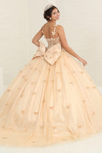 Load image into Gallery viewer, LA Merchandise LA239 Butterfly Sheer Glitter Corset Ball Gown with Bow - - LA Merchandise