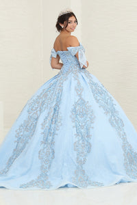 LA Merchandise LA241 Glitter Accent Beaded Corset Sweet16 Ball Gown - - LA Merchandise