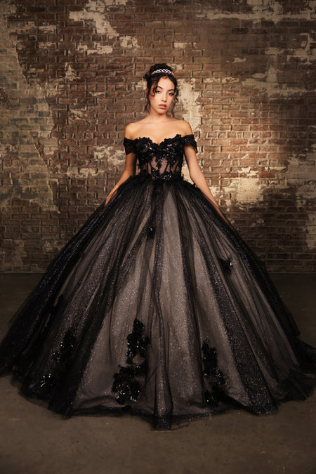 Wholesale Prom Dress Off Shoulder Sequin Masquerade Ball Gown By LA244