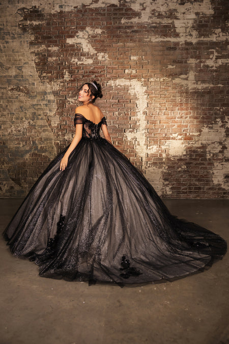 Wholesale Prom Dress Off Shoulder Sequin Masquerade Ball Gown By LA244