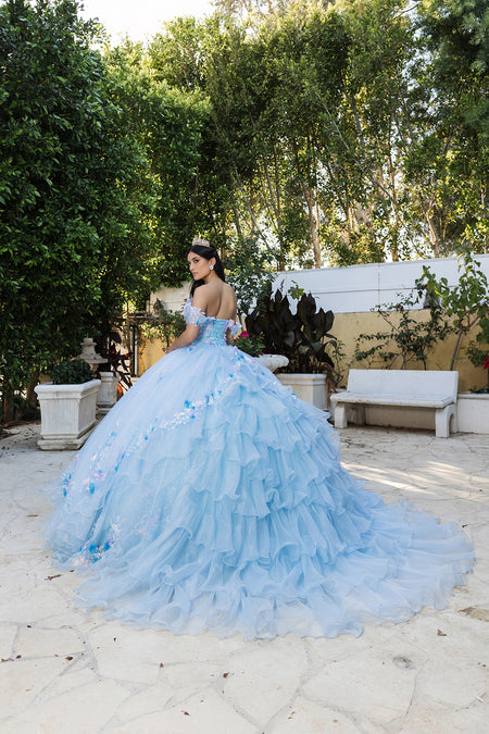 Wholesale Quinceanera Gown Sleeveless Ruffled Prom Dress By LA247