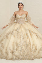 Load image into Gallery viewer, LA Merchandise LA251 Strapless Embroidered Bow Accent Ball Gown - CHAMPAGNE - LA Merchandise