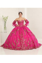 Load image into Gallery viewer, LA Merchandise LA251 Strapless Embroidered Bow Accent Ball Gown - MAGENTA - LA Merchandise