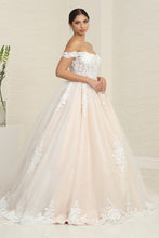 Load image into Gallery viewer, LA Merchandise LA253B Ivory/Nude Floral Bridal Ball Gown - - LA Merchandise