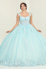 Load image into Gallery viewer, LA Merchandise LA253 Tiffany/BlueNude Floral Lace Quince Gown - TIFFANY BLUE NUDE - LA Merchandise