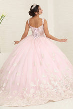 Load image into Gallery viewer, LA Merchandise LA256 Floral Blush Embroidered Corset Quince Gown - - LA Merchandise