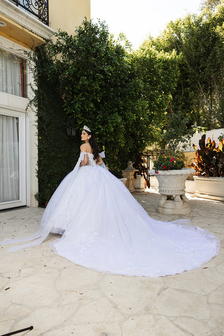 Wholesale Wedding Gown Sweetheart Cape Sleeves Bridal Dress By LA263