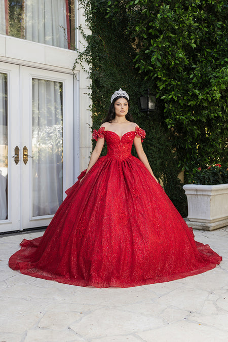 Wholesale Sweet 16 Dress Off Shoulder Floral Lace Gala Gown By LA265